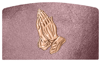 DACRO-516-BZ-SH-OR Bronze Praying Hands Shimmer Orchid